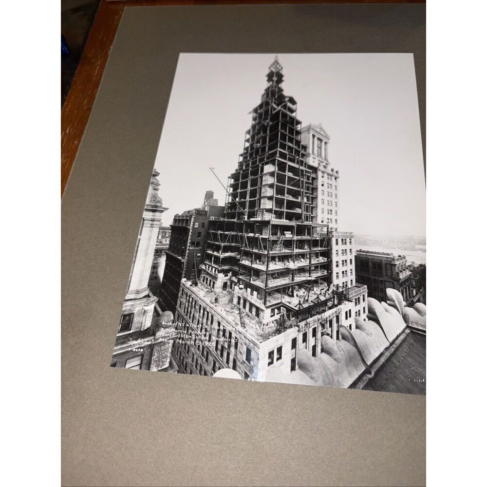 Antique 48 Wall Street Mounted American Architecture Photo New York City NYC - Picture 2 of 5